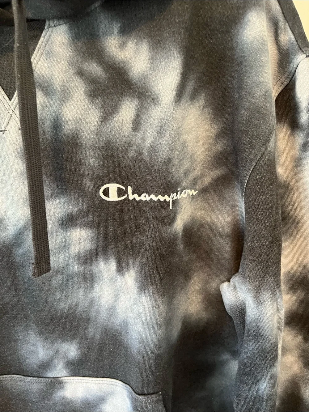 Women’s Champion Tie-Dye Hoodie in Black and Grey -M - Picture 3 of 5